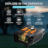 Недорогие Приборы измерения уровня-Бинокль 1080p, инфракрасный прибор ночного видения, 5-кратный зум, работающий днем и ночью, может снимать фото и видео с цифровым зумом, подходит для путешествий на открытом воздухе и ночного видения