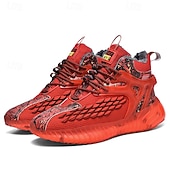 abordables Zapatillas Informales-Hombre Zapatillas de deporte Zapatos de Navidad Forro de Lana Zapatos para correr Zapatos de Paseo Casual Punto Cómodo Antideslizante Transpirable Botines / Hasta el Tobillo Cordones Negro Blanco Rojo