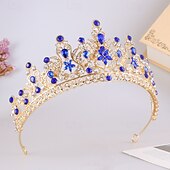billige Tiarer og kroner-Crown Tiaras Hodepryd Legering Bryllup Bursdag Elegant søt stil Med Rhinsten Hodeplagg Hodeplagg