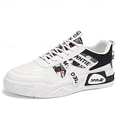 abordables Zapatillas Informales-Zapatillas deportivas blancas para hombre, diseño moderno con detalles de logotipo, zapatillas cómodas y elegantes para deportes, ropa informal y actividades al aire libre.