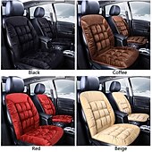 abordables Fundas de asiento para coche-Funda de asiento de coche de invierno, acolchada, gruesa, afelpada, con diseño de cuadros, suave, cómoda y cálida. Cojín universal para el asiento delantero.