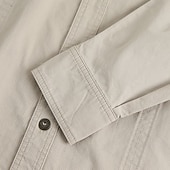 cheap Men&#039;s Work Shirts-Men&#039;s Casual Shirt Work Shirt Button Up Shirt Dark Navy khaki Light Grey Army Green Long Sleeve Solid / Plain Color Lapel Vacation Holiday Button-Down Clothing Apparel Cotton Fashion Casual