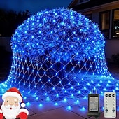 cheap Plug String Lights-Christmas Net Lights Connectable Waterproof String Light 8 Function Timer Remote Control Wedding Festival Party Atmosphere Decorative Lights Low Voltage Safe Plug in