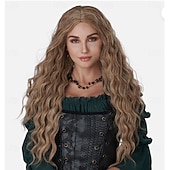 baratos Perucas Históricas-Peruca de fantasia de rainha donzela para adultos, ideal para festas de carnaval.