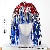 abordables Pelucas de carnaval-Peluca de carnaval 2026 Rubio Rosa Rojo Rizado Media Peluca sintética para festival Carnaval Desfile Cabello para disfraz de cosplay para Mujer