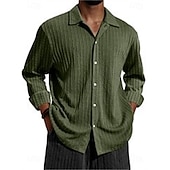 abordables chemise boutonnée pour homme-Homme Chemise Décontractée bleu marine manche longue Couleur Unie / Unie Revers Tenue quotidienne Basique Vêtement Tenue Traditionnel / Classique