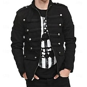 cheap Outfits-Retro Vintage Rococo Punk &amp; Gothic Coat Circus Jacket Long Sleeves Prince Aristocrat Fancy Dress Men's Carnival Event / Party Casual Daily Adults' Coat Spring Fall &amp; Winter