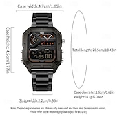 cheap Digital Watches-SANDA 6278 Brand Fashion Men's Electronic Watch Multifunction Alarm Clock Luminous Calendar Sports Digital Watches