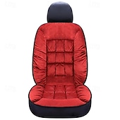 abordables Fundas de asiento para coche-Funda de asiento de coche de invierno, acolchada, gruesa, afelpada, con diseño de cuadros, suave, cómoda y cálida. Cojín universal para el asiento delantero.