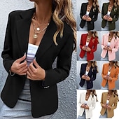 cheap Blazers &amp; Suits-Women's Suits Comfortable Buttons Elegant Fashion Daily OL Style Plain Formal Vacation Office Office / Career Regular Notch Lapel Regular Fit Long Sleeve Outerwear Black White Pink Summer Spring