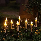 cheap Candle Lights-4/6pcs Outdoor Solar Ghost Candle LED Garden Light Home Patio Lawn Landscape Light  Wedding Outdoor Path Camping Atmosphere Waterproof Decoration