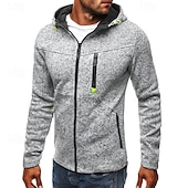 cheap Basic Hoodies-Men's Hoodie Full Zip Hoodie Blue Black Light Grey Hooded Plain Jacquard Patchwork Sports &amp; Outdoor Daily Holiday Polyester Streetwear Basic Casual Fall Winter Clothing Apparel Hoodies Sweatshirts