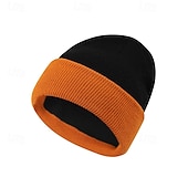 billige Lue lue-Herre Unisex Beanie lue Vinterhatter Luer Vinterlue Vinter luehatt Svart Hvit Akryl Fiber Strikket Koselig Dagligdagstøy Ensfarget / vanlig farge Varm