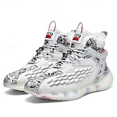 abordables Zapatillas Informales-Hombre Zapatillas de deporte Zapatos de Navidad Forro de Lana Zapatos para correr Zapatos de Paseo Casual Punto Cómodo Antideslizante Transpirable Botines / Hasta el Tobillo Cordones Negro Blanco Rojo