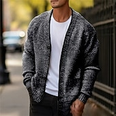 economico Maglioni Cardigan da uomo-Per uomo Maglione Jacquard Felpa Cardigan A Coste Maglia Top Regolari Lavorato a maglia Semplice Scollo a V Vacanza Moda Casuale Abbigliamento quotidiano Abbigliamento Primavera &amp; Autunno Autunno