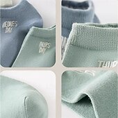 Недорогие мужские носки-Муж. 7 пар Мульти пакеты Носки Носки для бега Повседневные носки Multi Color Цвет Буквы Отпуск Для занятий спортом Повседневные Классический Средней плотности Весна Осень Мода На каждый день