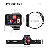 baratos Premium-Relógio inteligente Lokmat Appllp Max de 2,88 polegadas com 4G LTE, pedômetro, calendário e câmera, compatível com dispositivos móveis, unissex, com classificação IPX-4 e caixa de 32 mm.