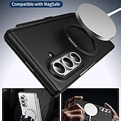 baratos Capa Samsung-telefone Capinha Para Samsung Galaxy Dobra Z 7 Dobra Z 6 Z Fold 5 Z Fold 4 Z Fold 3 Capa articulada Com Suporte e protetor de tela Proteção de corpo inteiro Retro PC Metal