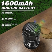 levne Camping Lights &amp;amp; Lucerny-1 balení skládací přenosné LED kempingové lucerny, lehké, vodotěsné, solární, USB dobíjecí LED svítilny, sady pro přežití, pro vnitřní i venkovní použití, pro domácí nouzové osvětlení, výpadky proudu,