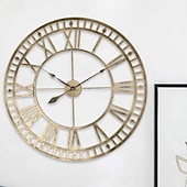 halpa Seinäkoristeet-ulkoseinäkello isot roomalaiset numerot design 3d koristeellinen seinäkello hiljainen kvartsikello iso seinäkello olohuone keittiöön ulkona maalaistalo eteinen pihalla parvella 40 60 cm