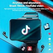 baratos Premium-Relógio inteligente Lokmat Appllp Max de 2,88 polegadas com 4G LTE, pedômetro, calendário e câmera, compatível com dispositivos móveis, unissex, com classificação IPX-4 e caixa de 32 mm.