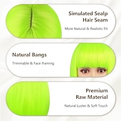 baratos Perucas de Carnaval-Peruca de Carnaval 2026 Vermelho Azul Branco Liso Bob Curto Peruca sintética para festivais Mardi Gras Parada Cabelo para fantasia de cosplay para Feminino