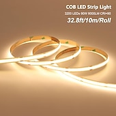 זול תקע רצועת אורות-10מ' 2x10m ערכות תאורה 320 נוריות COB 8 מ"מ 1set לבן חם לבן לבן נטו רצועת אורות LED נדבק לבד 220-240 V