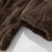 abordables Chaquetas y abrigos de hombre-Hombre Chaqueta de Invierno Abrigo de piel sintética Vacaciones Diario Mantiene abrigado Vellón Otoño Invierno Plano Moda Ropa de calle Diseño Largo Negro Marrón Chaquetas