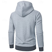 abordables sweats à capuche basiques pour hommes-Homme Sweat à capuche Noir Gris Clair Gris foncé À capuche Bloc de Couleur Patchwork Avec Poches Sport &amp; Loisir Quotidien Fête Polyester Streetwear Basique Occasionnel Automne Hiver Vêtement Tenue