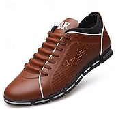 economico Sneakers Casual-sneakers sportive rosse da uomo con tomaia traforata: scarpe stringate eleganti per le feste informali e per l'uso quotidiano