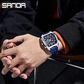 baratos Relógios Quartz-Relógio Esportivo Quartz de Duplo Display SANDA 5118 Moda À Prova D'Água Multi Funcional Luminosa Cronógrafo Calendário Relógio Masculino