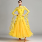 Недорогие Стандартный бальный зал-Женское элегантное платье для бальных танцев бирюзового цвета, украшенное стразами, с высоким воротником, для вальса, танго, румбы, современного танца, для выступлений на соревнованиях