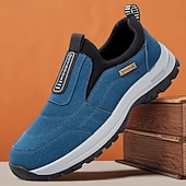 baratos Sapatos Casuais Slip-On-Tênis slip-on azul masculino – confortável e respirável, perfeito para uso casual, viagens e atividades do dia a dia.