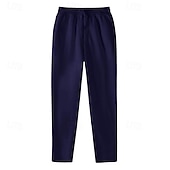 abordables Pierna Recta-Paquetes múltiples 3 piezas Hombre Negro+Gris Oscuro+Azul Marino Pantalones de Deporte Pantalones Correa Cintura elástica Plano Vacaciones Ropa Cotidiana Poliéster Primavera