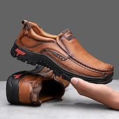 economico Mocassini casual-scarpe slip-on da uomo in similpelle marrone con suola robusta: calzature comode ed eleganti per uscite informali e attività all'aperto