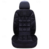 abordables Fundas de asiento para coche-Funda de asiento de coche de invierno, acolchada, gruesa, afelpada, con diseño de cuadros, suave, cómoda y cálida. Cojín universal para el asiento delantero.