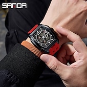 baratos Relógios Quartz-Relógio Esportivo Quartz de Duplo Display SANDA 5118 Moda À Prova D'Água Multi Funcional Luminosa Cronógrafo Calendário Relógio Masculino