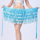 economico Abbigliamento danza del ventre-Gonna di Paillettes Samba Dancewear Gonna Sparkly con Frange Gonna Glitter da Danza del Ventre Scarf Hip per Carnevale Festival Festa Costume di Performance