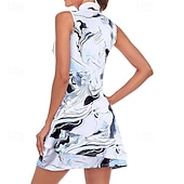 tanie Sukienka damska-Damskie Graficzny Solidne kolory Sukienka do tenisa Sukienka sportowa Odprowadza wilgoć Oddychający Bransoletka tenisowa Obuwie sportowe Bieganie Kołnierz zapinany na zamek Sukienka Czarny Biały