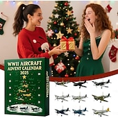 זול לוח שנה של אדרנט &amp; מתנות לנעליים-יומון שטחי שופי - מתנות למילוי גרבי חג המולד 2025 24 ימים של מטוסים אייקוניים מתנה לגברים אבא אספני דגם אוהבי תעופה מכיל 24 תליון מטוסי קרב קישוטים לעץ חג המולד