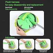 cheap Cleaning Supplies-2 in 1 Car Cleaning Brush Mop Extendable Chenille Car Wash Duster Soft Bristle Cleaning Sponge Glove Tool for Dust Dirt Snow Removal Vehicle Care