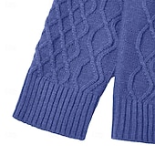 baratos suéter pulôver masculino-Homens camisolas de natal Pulôver suéter Cabo Tricotar Tops regulares Tricotado Quarter Zip Tecido Colarinho Chinês Contemporâneo Moderno Casual Natal Trabalho Roupa Primavera Outono &amp; inverno Azul