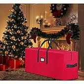 billige Julelagring-1 ekstra stor oppbevaringspose for juletre – kan holde flere trær, laget av slitesterk PVC, design med dobbel glidelås, robuste håndtak, oppbevaring av trær