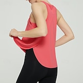 cheap Women's Shirt-Women's Solid Colored Tank Top Workout Tops Loose Fit Elastic Sweat-Wicking Breathable Tennis Pickleball Yoga Crew Neck Top Black White Yellow Tennis Clothing