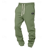 cheap Joggers-Men's Waffle Sweatpants Joggers Trousers Casual Pants Drawstring Elastic Cuff Solid Color Comfort Full Length Daily Outdoor Streetwear Vacation Fashion Black White Micro-elastic