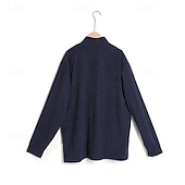 economico Polo classica da uomo-Per uomo Camicia di Velluto a Coste Polo con zip Sport all&#039;Aperto Casuale Collo Alto Colletto Mao Manica Lunga Moda Essenziale Semplice Zip a un quarto Inverno Primavera &amp; Autunno Autunno &amp; Inverno