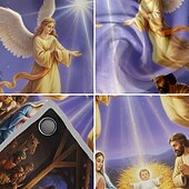 billige Julegarasjeportdeksler-jul garasjeportdeksel julekrybbe 2025 stort hengende bakteppe religiøs høytid veggmaleri utendørs dekor fest fotografering bakgrunn hage hjem festlig juledekorasjon