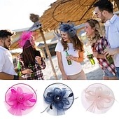 Недорогие Фасцинаторы-Аксессуары для волос Тюль Перья Федора Свадьба Чаепитие Скачки коктейль Элегантный стиль Винтаж С Пух Заставка Головной убор