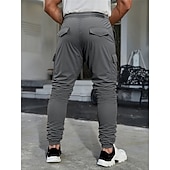 economico Pantaloni cargo-Per uomo Pantaloni Cargo Pantaloni Coulisse Multi-tasche Semplice Indossabile All'aperto Quotidiano Campeggio &amp; Escursionismo Moda Classico Nero Verde militare