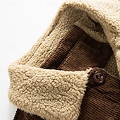preiswerte Herrenjacken &amp; Herrenmäntel-Herren Wintermantel Cordjacke Fleecejacke Freizeitjacke Outdoor Lässig Thermowarm Tasche Herbst Winter Einfach Vintage Streetwear Umlegekragen Regulär Schwarz Khaki Kaffee Grau Jacken